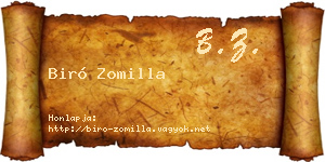 Biró Zomilla névjegykártya